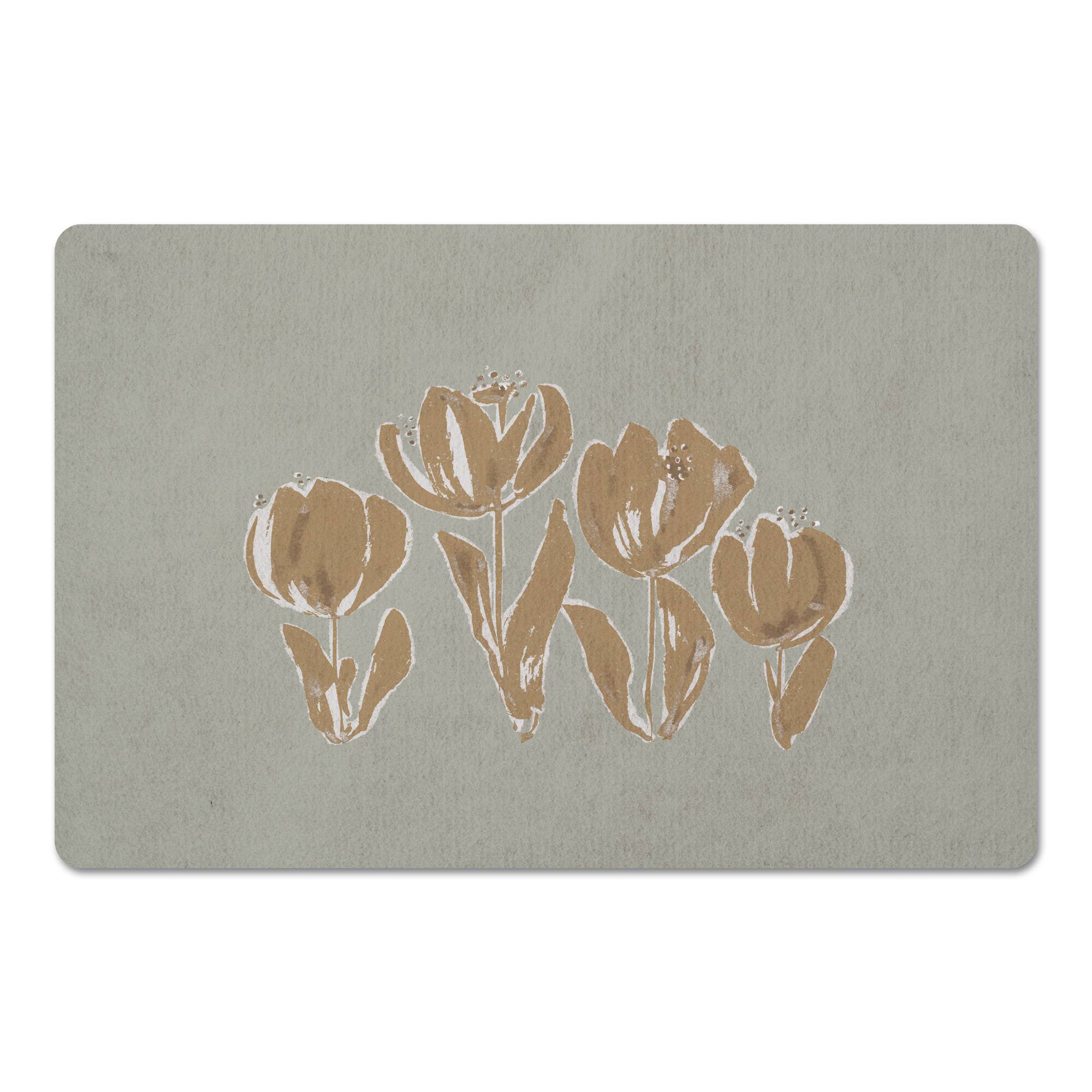 Soft Toned Tulips Floor Mat